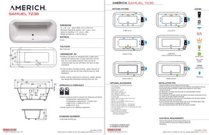 Americh SM7236TA5-BI Samuel 7236 - Tub Only / Airbath 5 - Biscuit