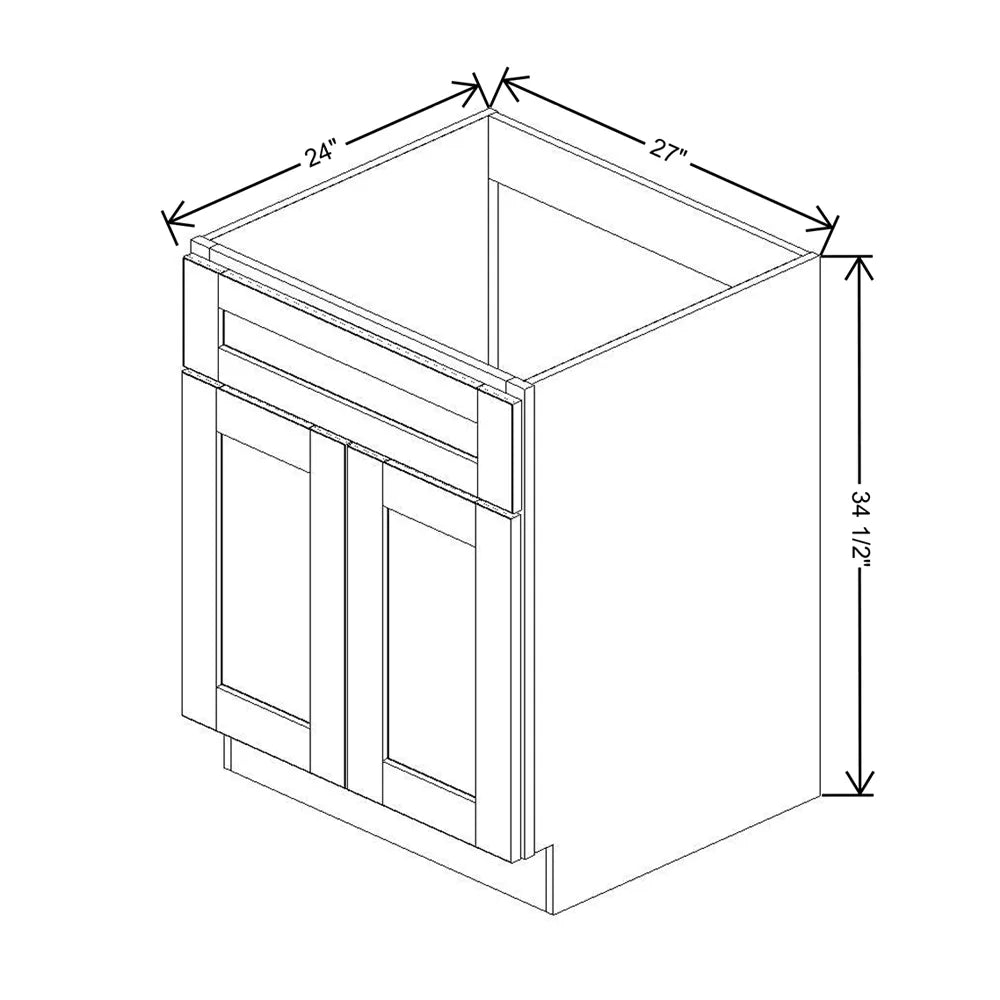 Mahogany " Sink Base Cabinet with Tilt-Out Drawers - J&K Cabinetry