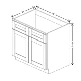 Charcoal 36" Sink Base Cabinet with Tilt-Out Drawers - J&K Cabinetry