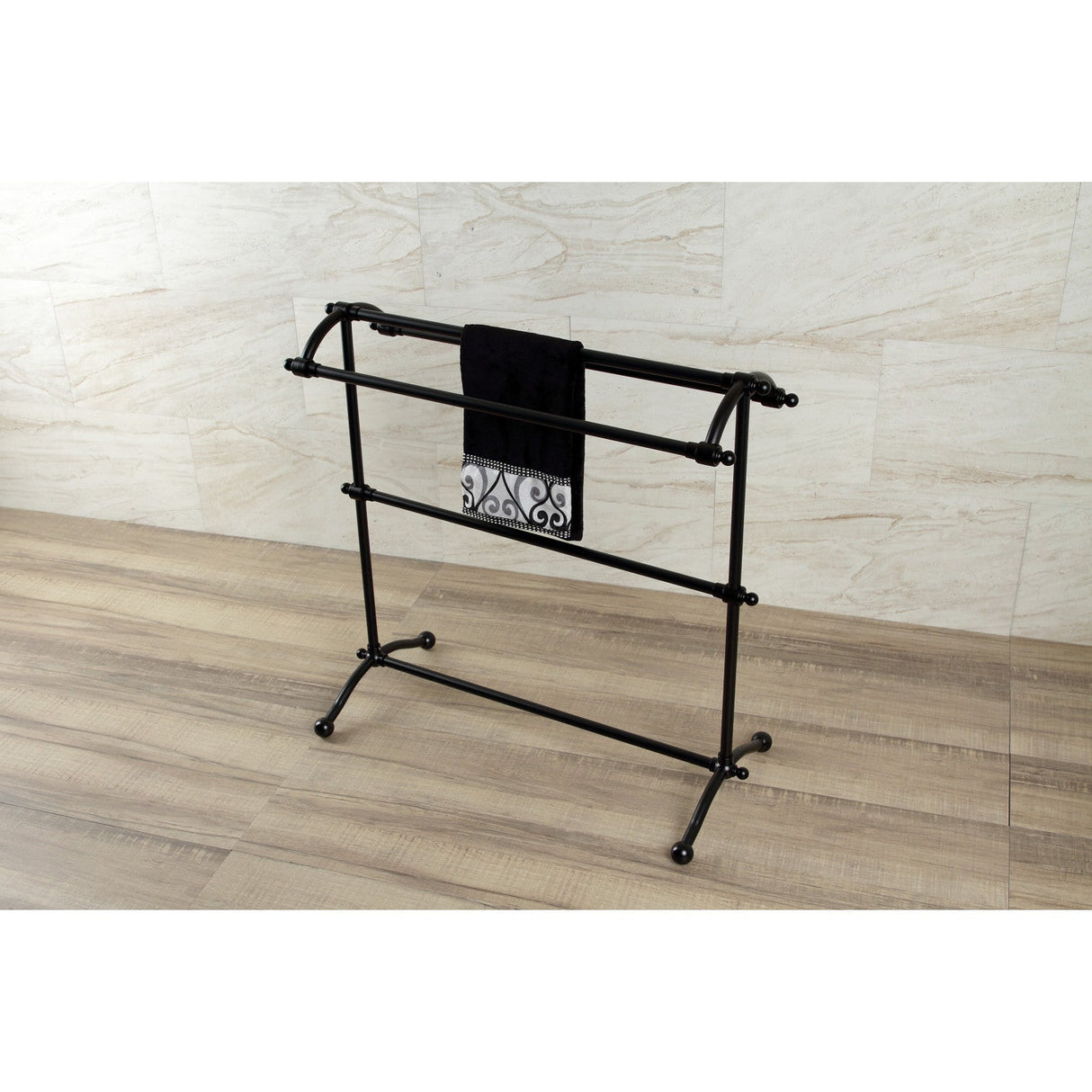 Edenscape SCC2290 Freestanding Towel Rack, Matte Black