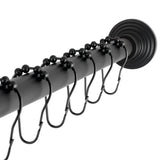 Edenscape SCC2710 60-Inch to 72-Inch Adjustable Shower Curtain Rod with Rings, Matte Black