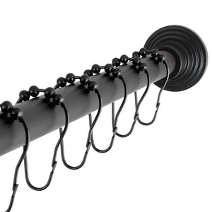 Edenscape SCC2710 60-Inch to 72-Inch Adjustable Shower Curtain Rod with Rings, Matte Black