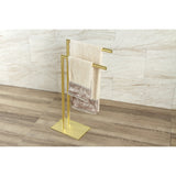 Edenscape SCC3097 Freestanding Dual Towel Rack, Brushed Brass