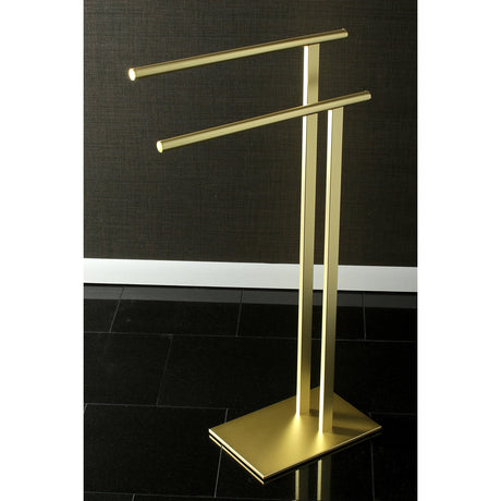 Edenscape SCC6037 Freestanding Dual Towel Rack, Brushed Brass