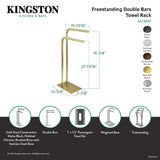 Edenscape SCC8007 Freestanding Dual Towel Rack, Brushed Brass