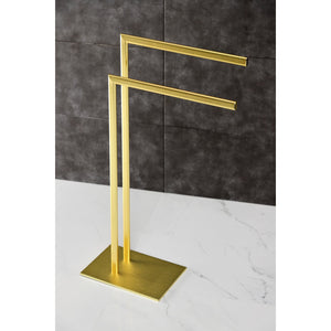 Edenscape SCC8007 Freestanding Dual Towel Rack, Brushed Brass