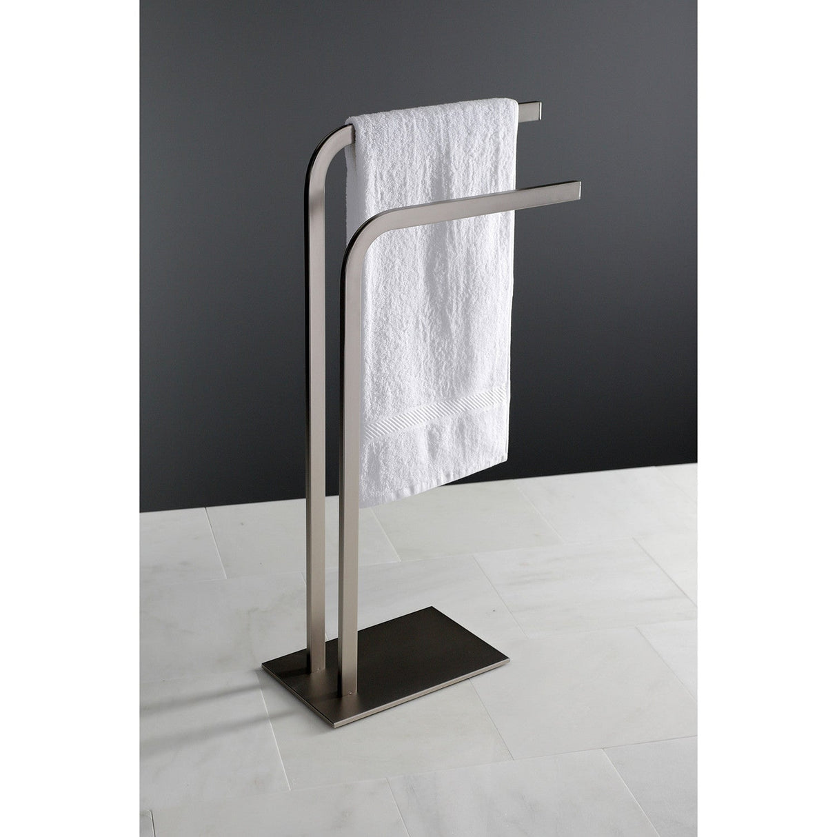 Edenscape SCC8008 Freestanding Dual Towel Rack, Brushed Nickel