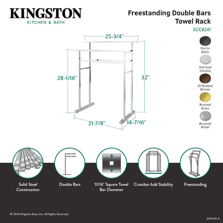 Edenscape SCC8247 Freestanding 2-Tier Towel Rack, Brushed Brass