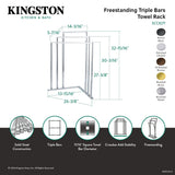 Edenscape SCC8277 Freestanding 3-Tier Towel Rack, Brushed Brass
