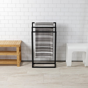 Edenscape SCC8330 Freestanding 3-Tier Towel Rack, Matte Black
