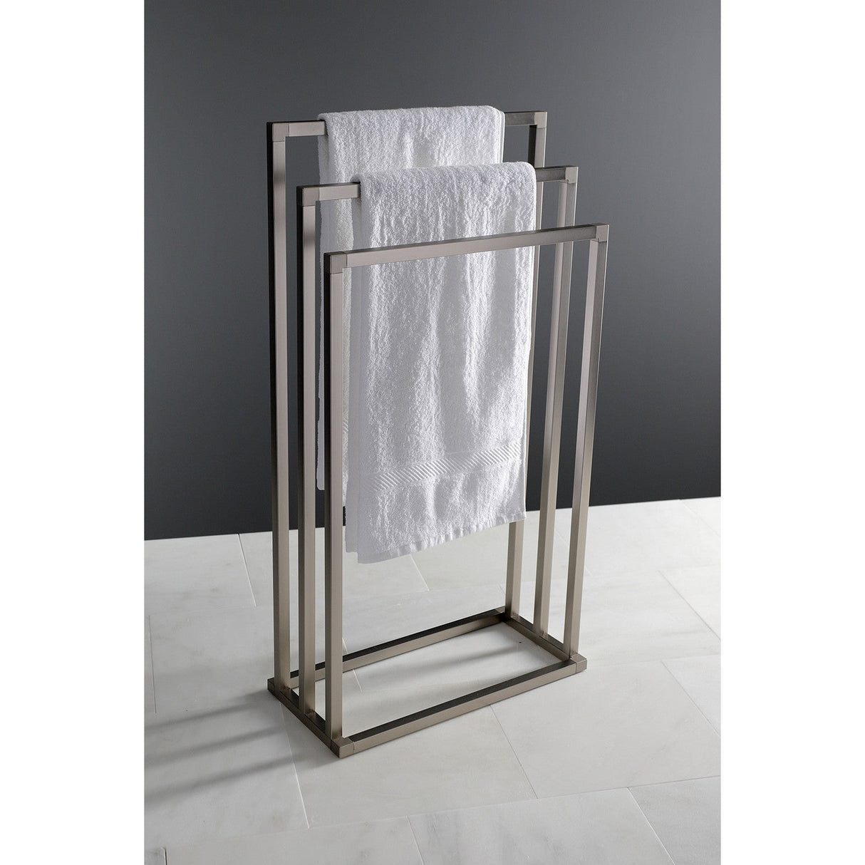 Edenscape SCC8338 Freestanding 3-Tier Towel Rack, Brushed Nickel