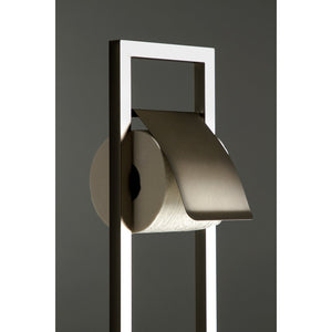 Edenscape SCC8348 Freestanding Toilet Paper Holder with Brush and Holder, Brushed Nickel