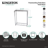 Edenscape SCC8351 Freestanding 3-Bar Towel Rack, Polished Chrome
