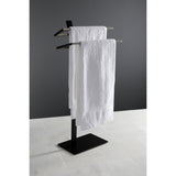 Edenscape SCC8398 Freestanding Dual Towel Rack, Matte Black/Brushed Nickel
