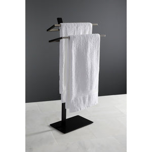 Edenscape SCC8398 Freestanding Dual Towel Rack, Matte Black/Brushed Nickel