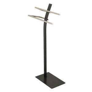 Edenscape SCC8398 Freestanding Dual Towel Rack, Matte Black/Brushed Nickel