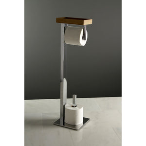Edenscape SCC8501 Freestanding Toilet Paper Holder with Storage Shelf, Polished Chrome