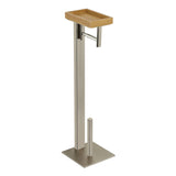 Edenscape SCC8508 Freestanding Toilet Paper Holder with Storage Shelf, Brushed Nickel
