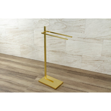 Edenscape SCC8607 Freestanding Dual Towel Rack, Brushed Brass