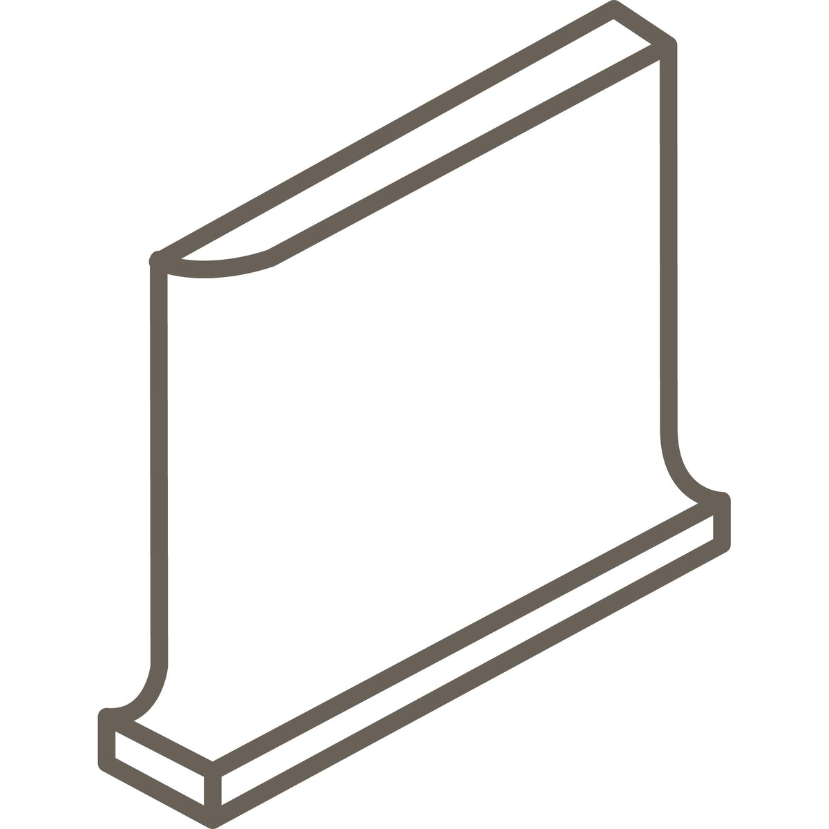 American Olean Color Complements Matte Azure SCR3401 Cove Corner Right Matte Wall Tile Trim