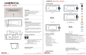 Americh SN6032TA5-BI Seaton 6032 - Tub Only / Airbath 5 - Biscuit
