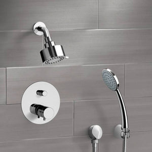 Chrome Thermostatic Shower System with Multi Function Shower Head and Hand Shower