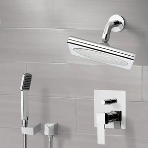 Chrome Shower System with 9" Rain Shower Head and Hand Shower