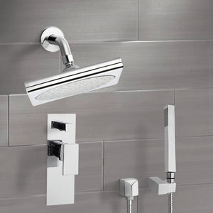 Chrome Shower System with 9" Rain Shower Head and Hand Shower