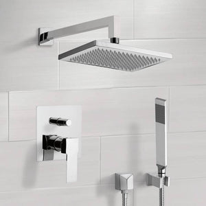 Shower System with 9.5" Rain Shower Head and Hand Shower