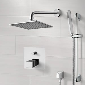 Chrome Thermostatic Shower System with 8" Rain Shower Head and Hand Shower