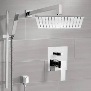 Shower System with 12" Rain Shower Head and Hand Shower
