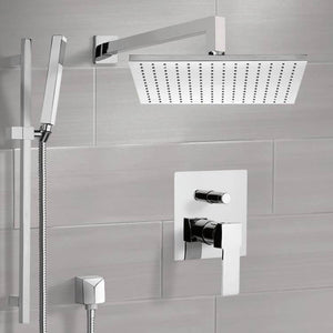 Shower System with 12" Rain Shower Head and Hand Shower