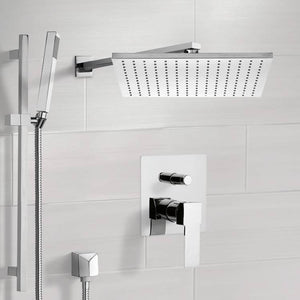 Shower System with 12" Rain Shower Head and Hand Shower