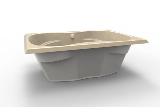 Hydro Systems SHG6042ATO-BIS STUDIO HOURGLASS 6042 AC TUB ONLY-BISCUIT