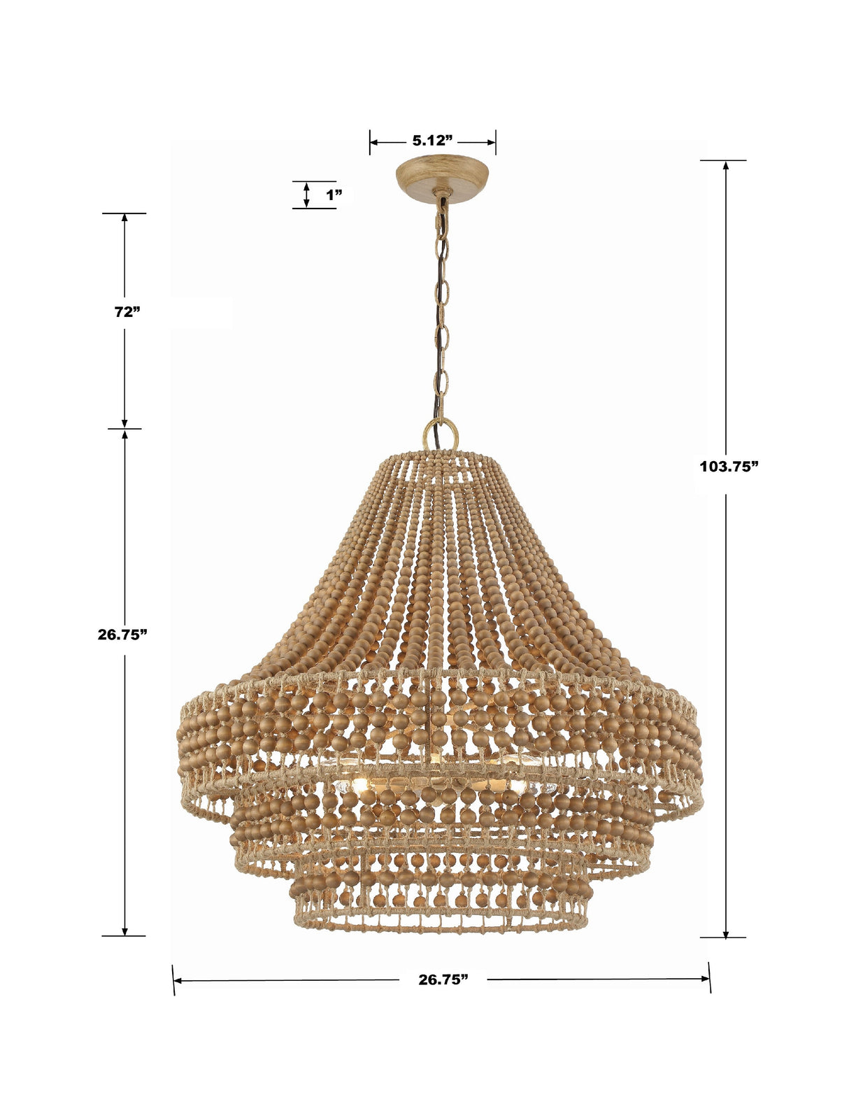 Silas 6 Light Burnished Silver Chandelier SIL-B6006-BS