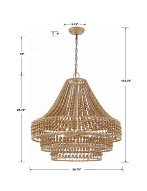 Silas 6 Light Burnished Silver Chandelier SIL-B6006-BS
