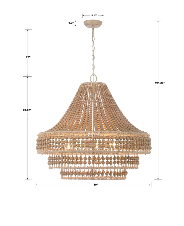 Silas 8 Light Burnished Silver Chandelier SIL-B6008-BS