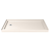 DreamLine SlimLine 36 in. D x 60 in. W x 2 3/4 in. H Left Drain Single Threshold Shower Base in Biscuit