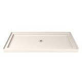 DreamLine SlimLine 34 in. D x 48 in. W x 2 3/4 in. H Center Drain Single Threshold Shower Base in Biscuit