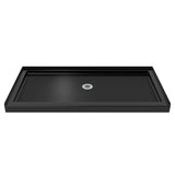 DreamLine Encore 34 in. D x 60 in. W x 78 3/4 in. H Bypass Shower Door in Chrome and Center Drain Black Base Kit