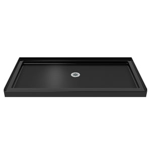 DreamLine SlimLine 36 in. D x 60 in. W x 2 3/4 in. H Center Drain Single Threshold Shower Base in Black
