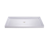 DreamLine Encore 30 in. D x 60 in. W x 78 3/4 in. H Bypass Shower Door in Brushed Nickel and Center Drain White Base Kit