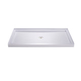 DreamLine 30 in. D x 60 in. W x 75 5/8 in. H Center Drain Acrylic Shower Base and QWALL-3 Wall Kit In White