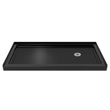 DreamLine SlimLine 32 in. D x 60 in. W x 2 3/4 in. H Right Drain Single Threshold Shower Base in Black