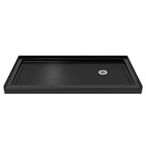 DreamLine Infinity-Z 30 in. D x 60 in. W x 74 3/4 in. H Clear Sliding Shower Door in Chrome and Right Drain Black Base