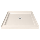 DreamLine SlimLine 36 in. D x 36 in. W x 2 3/4 in. H Center Drain Single Threshold Shower Base in Biscuit