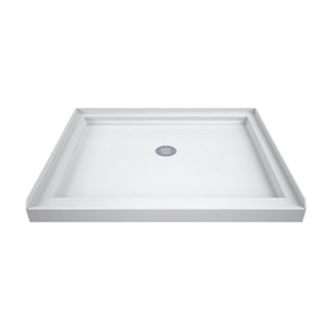 DreamLine SlimLine 32 in. D x 32 in. W x 2 3/4 in. H Center Drain Single Threshold Shower Base in White