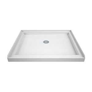 DreamLine SlimLine 32 in. D x 32 in. W x 2 3/4 in. H Center Drain Single Threshold Shower Base in White