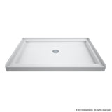 DreamLine 36 in. D x 48 in. W x 76 3/4 in. H Center Drain Acrylic Shower Base and QWALL-5 Wall Kit In White