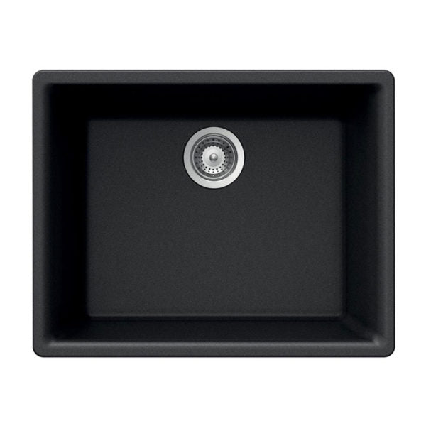 Hamat - SIO-2418SU-BL - Granite Undermount Single Bowl Kitchen Sink, Black